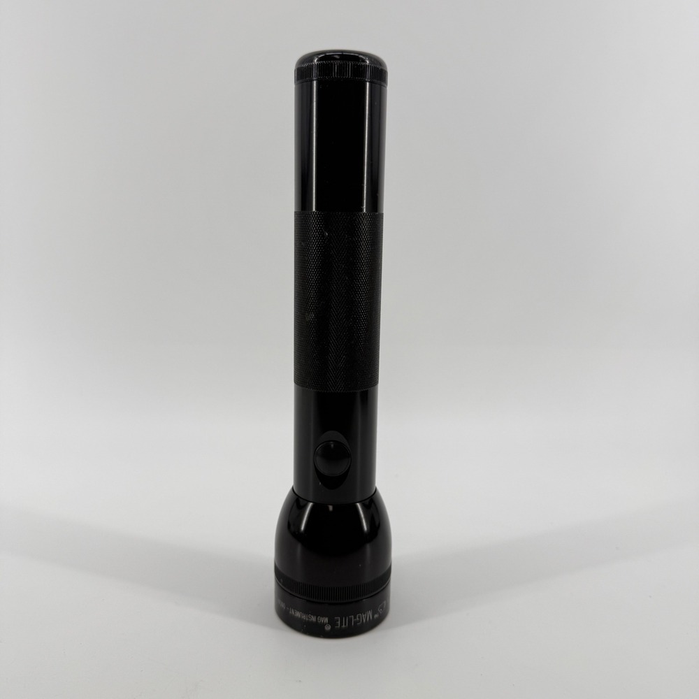 Maglite Flashlight L Black Solid Aluminum Knurled Grip Adjustable Beam